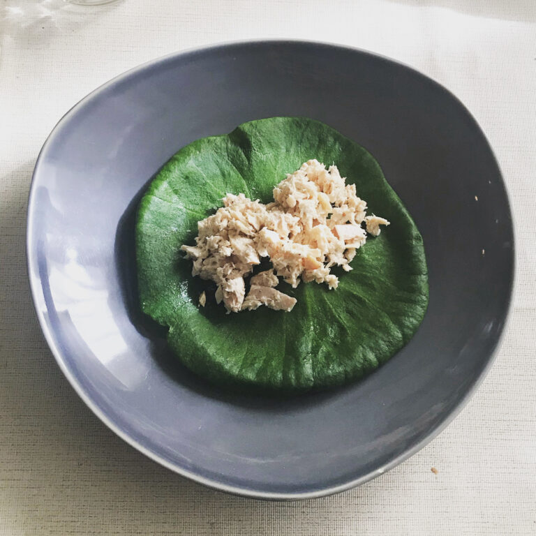 miner's lettuce tuna salad wrap